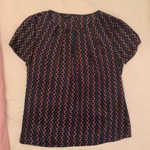 Talbots silk short sleeved blouse